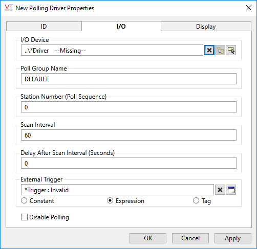 Polling driver configuration